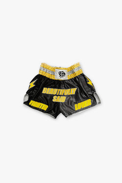 Coup De Foudre Muay Thai Shorts - Mono/Yellow