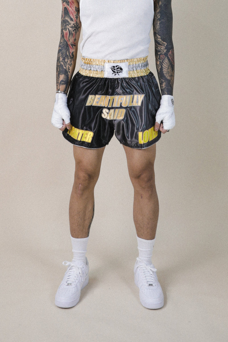 Coup De Foudre Muay Thai Shorts - Mono/Yellow