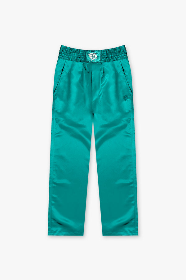 Satin Fighter Pants - Emerald