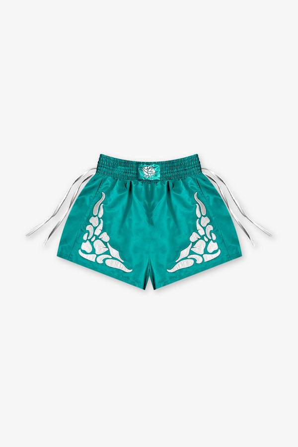 Satin Fighter Shorts - Emerald