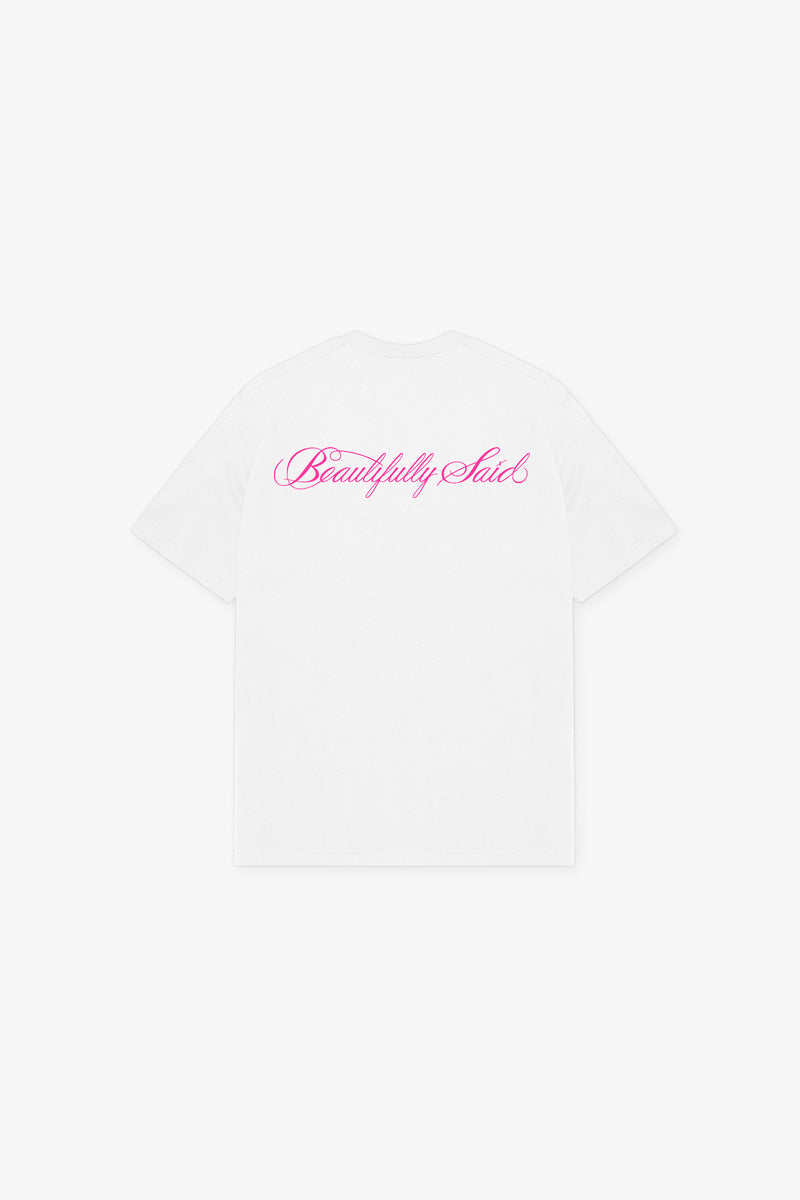 Rose T-Shirt - White/Magenta