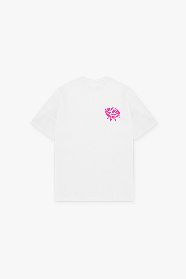 Rose T-Shirt - White/Magenta