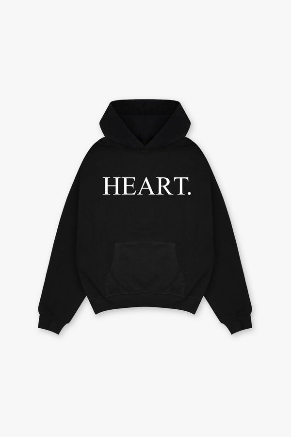 Heart Pullover Hoodie - Black