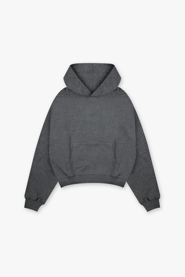 Fundamental Cropped Pullover Hoodie - Washed Grey