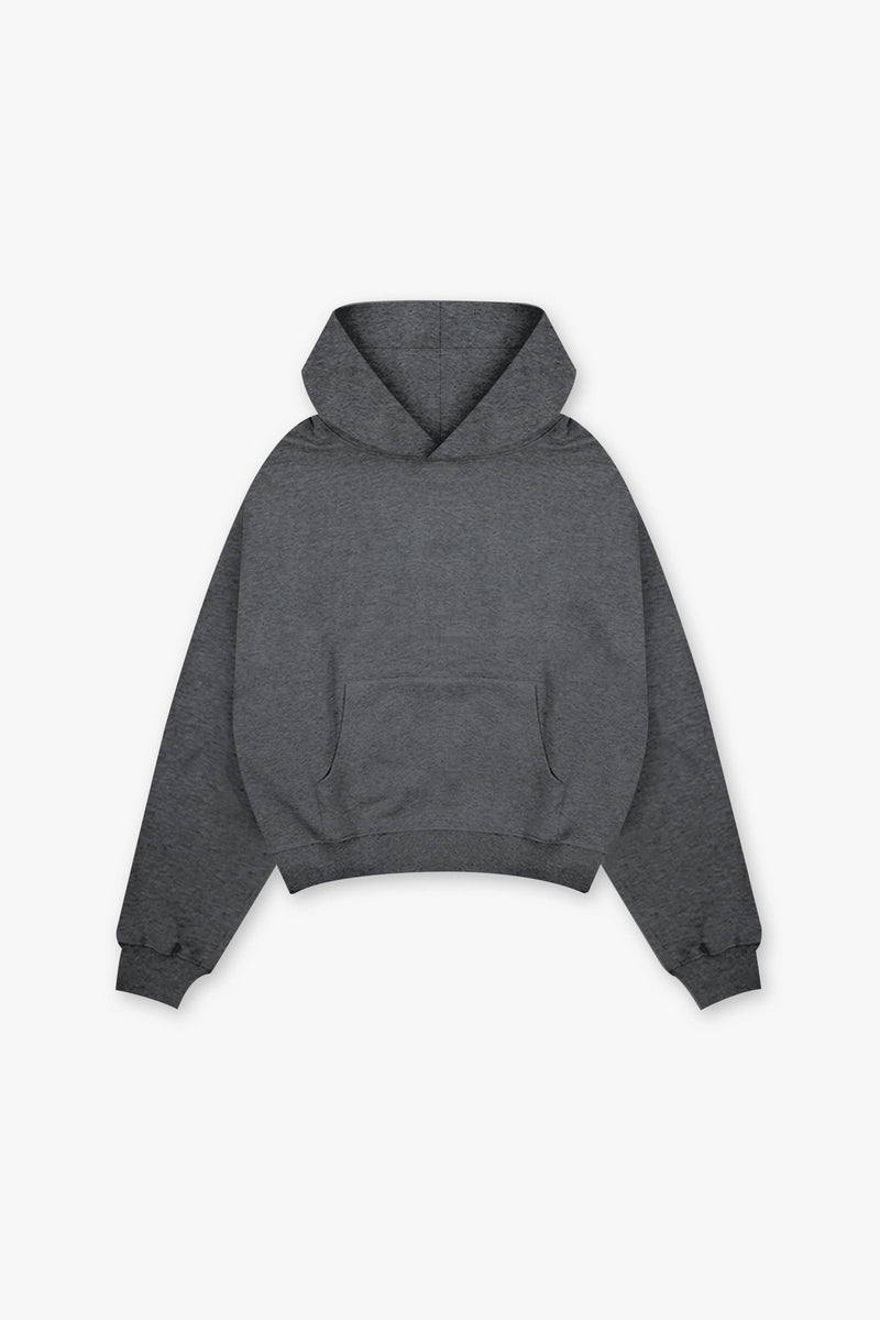 Fundamental Cropped Pullover Hoodie - Washed Grey