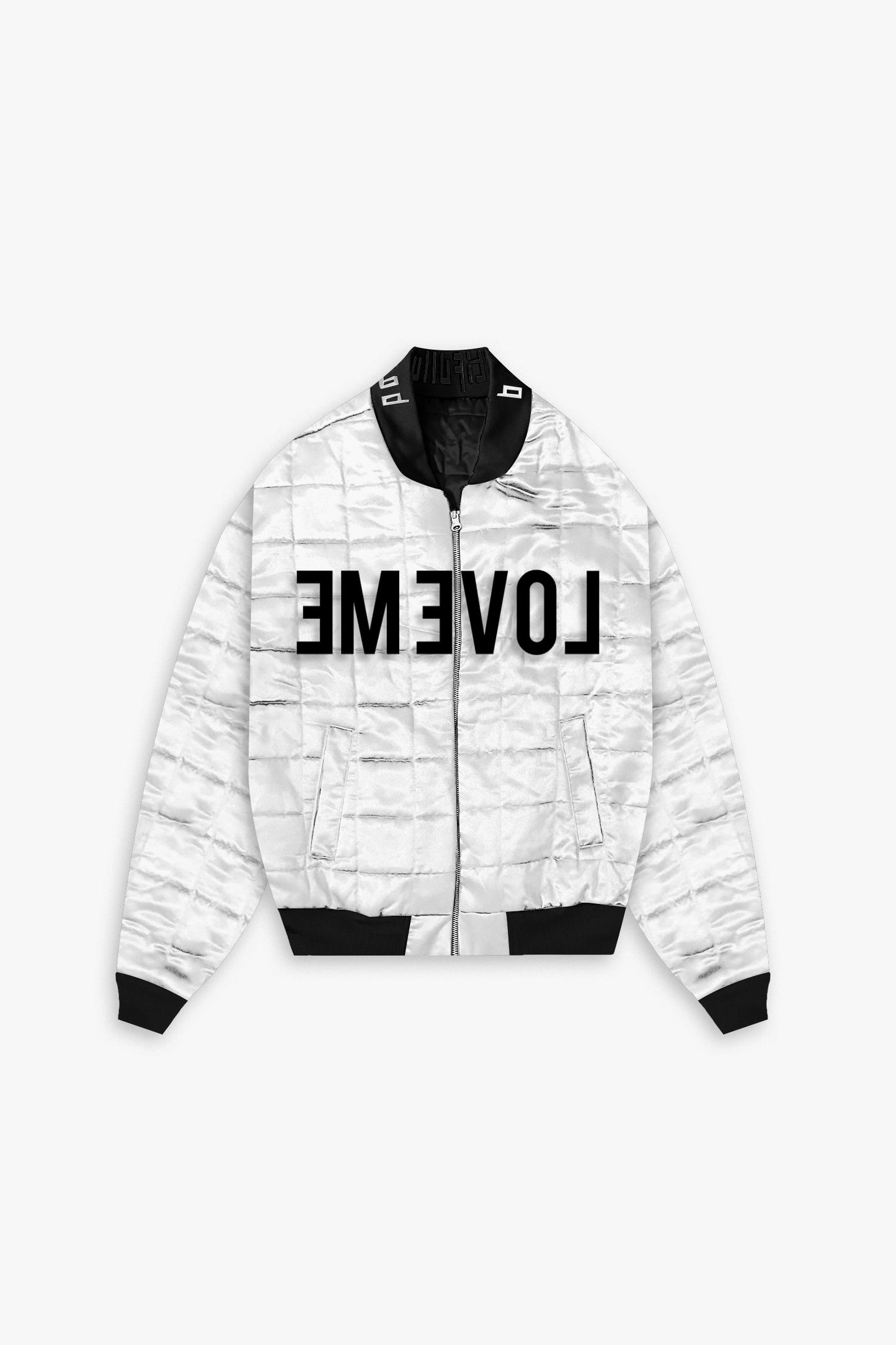 Reversible Quilted Bomber Jacket “LOVE ME”